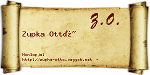 Zupka Ottó névjegykártya